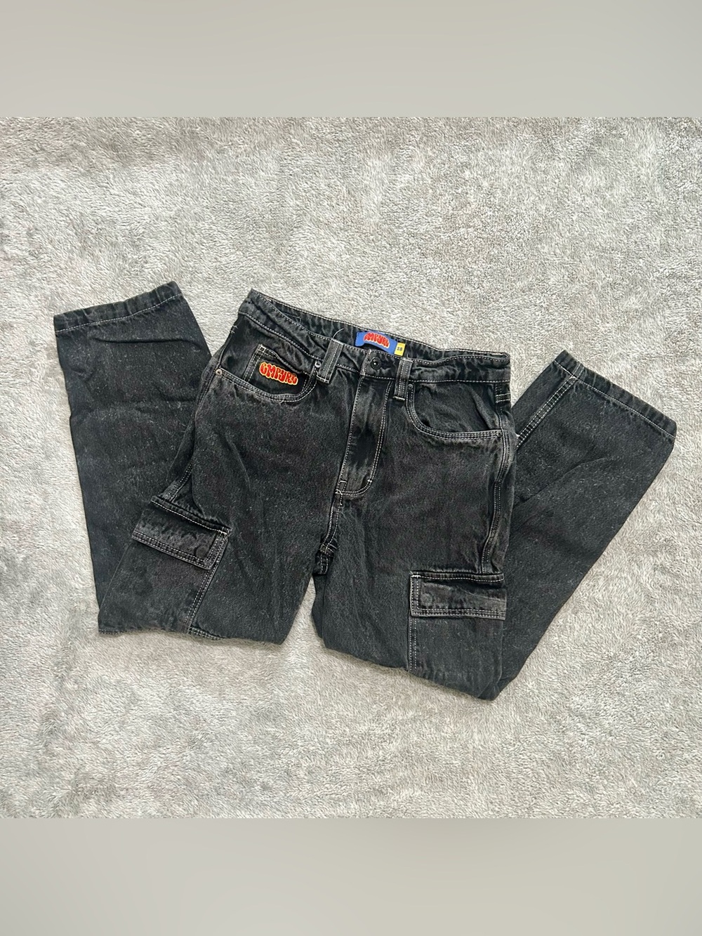 Empyre Black Wash Cargo Jeans Size 28